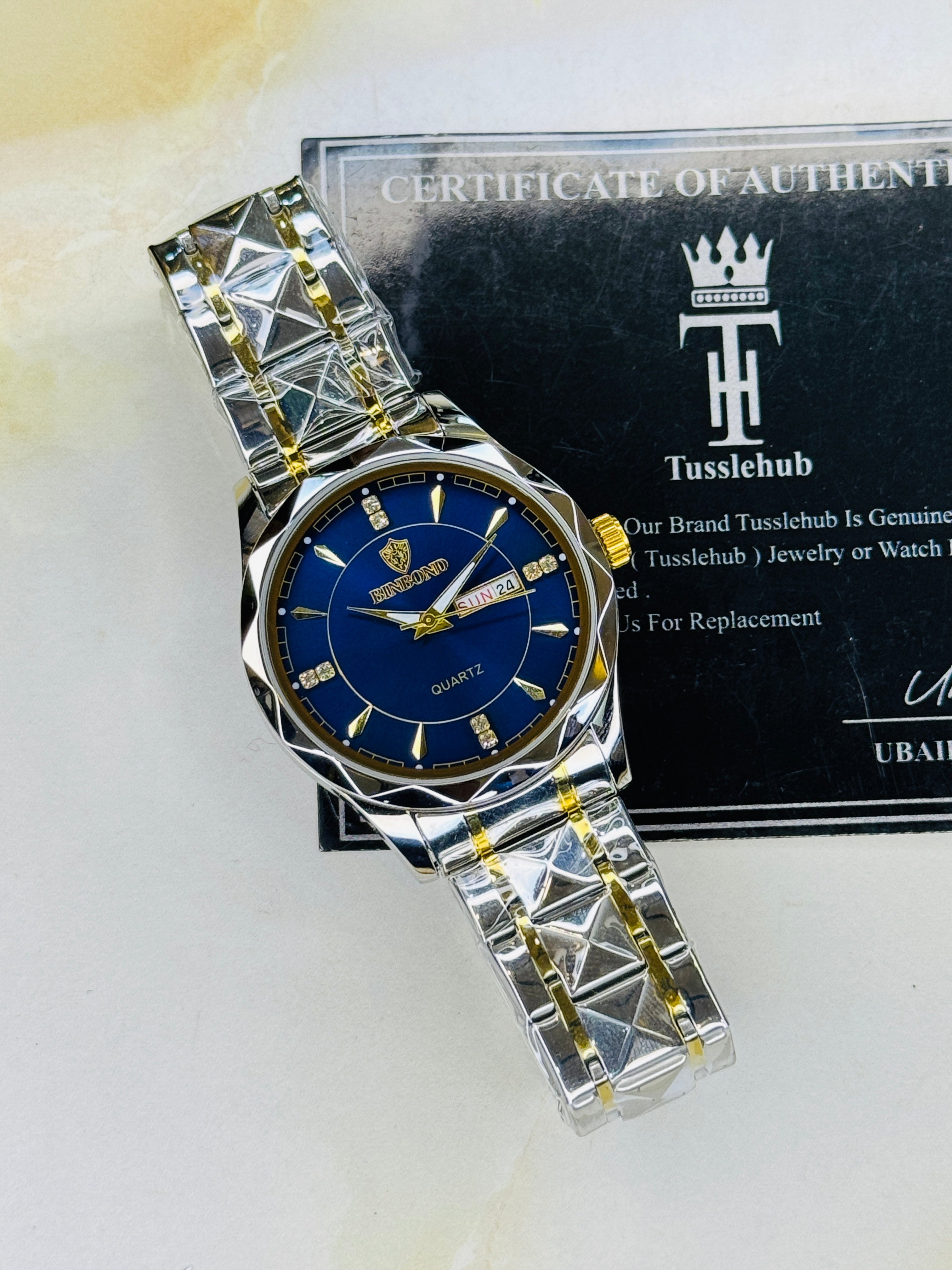 Two Tone Binbond Ocean Prism Dial Watch