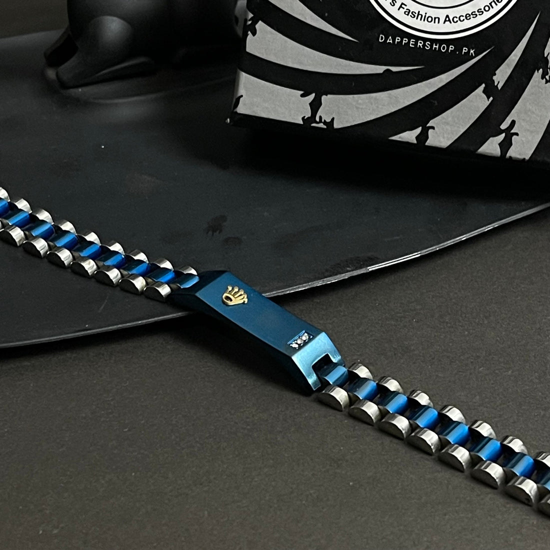 Blue Silver RLX Crown Jubilee Bracelet