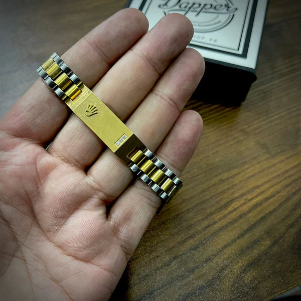 Golden Silver RLX Crown Jubilee Bracelet