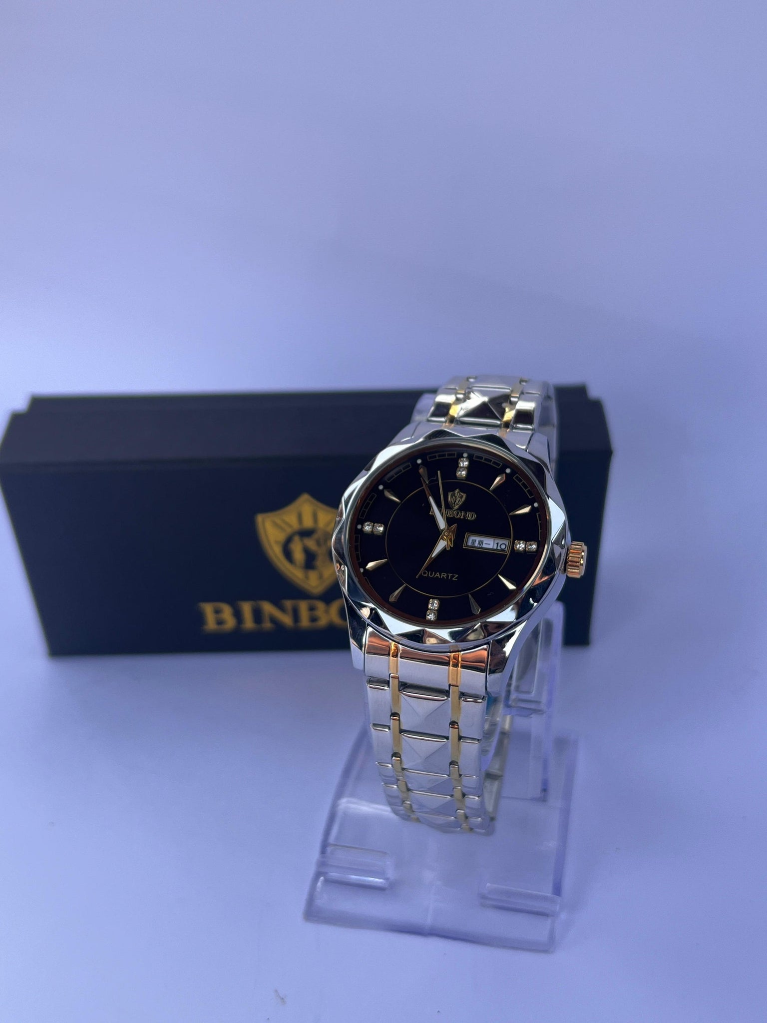 BINBOND Luxury Men's Quartz Watch – Dual Tone
