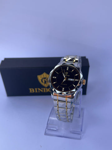 BINBOND Luxury Men's Quartz Watch – Dual Tone