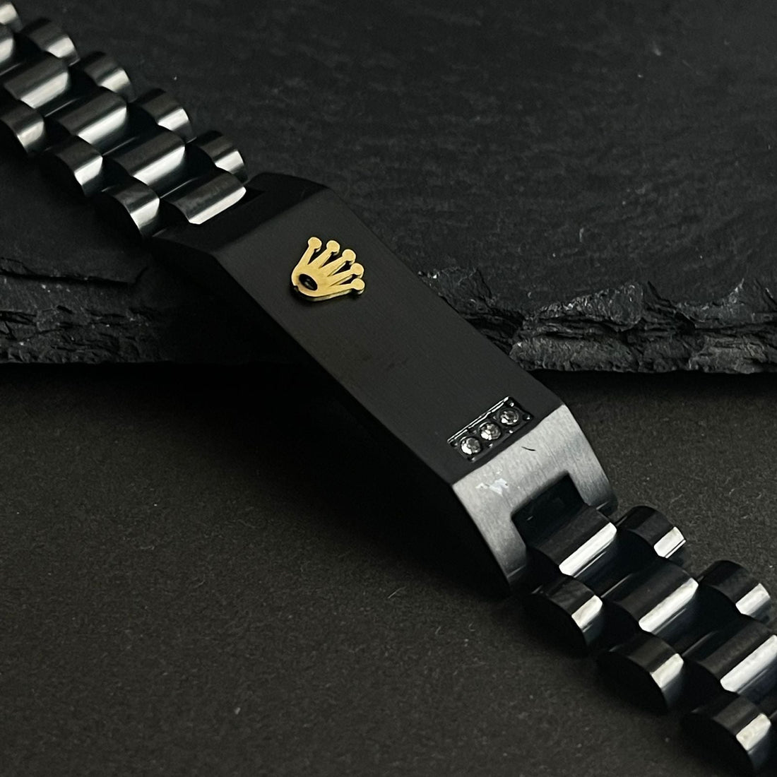 Black RLX Crown Jubilee Bracelet For Men